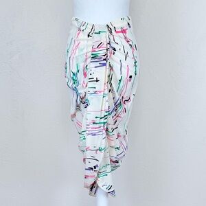 NWT Isabel Marant Draped Paint Splatter Print Fetina Silk Midi Skirt 38 6